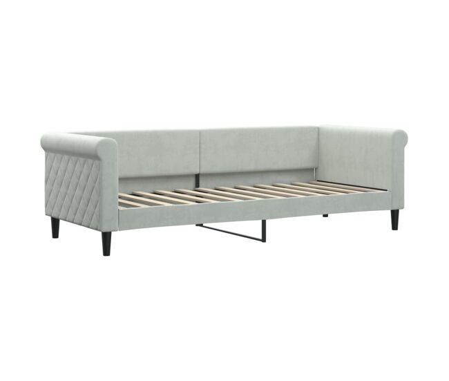 Sofá-cama, sofá conversível 80x200 cm veludo cinzento-claro