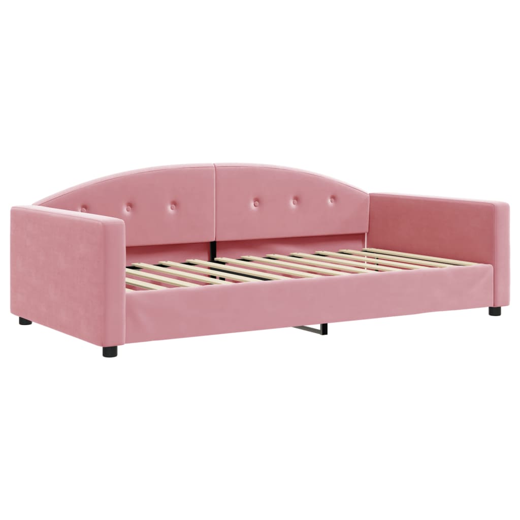 Sofá-cama, sofá conversível 100x200 cm veludo rosa