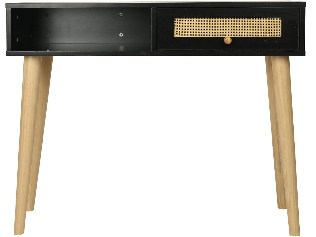 Consola de cana "marine" - 100 x 29 x 81 cm - noir
