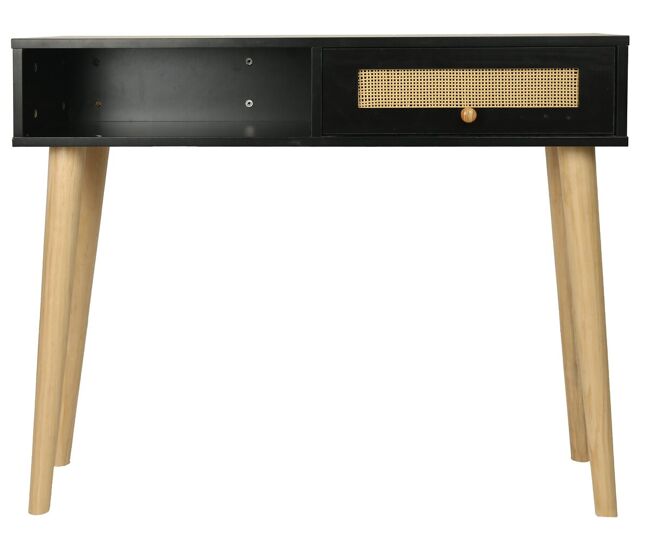 Consola de cana "marine" - 100 x 29 x 81 cm - noir