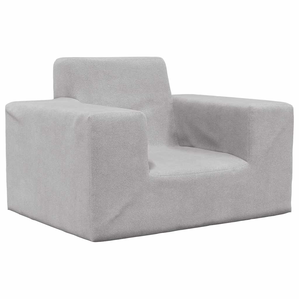 Sofá infantil, sofá para enfant pelúcia macia gris-claro
