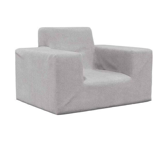 Sofá infantil, sofá para enfant pelúcia macia gris-claro