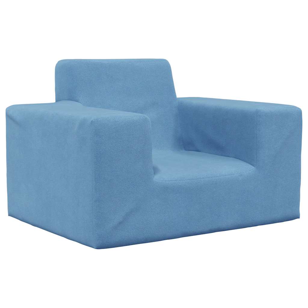 Sofá infantil, sofá para enfant pelúcia macia bleu