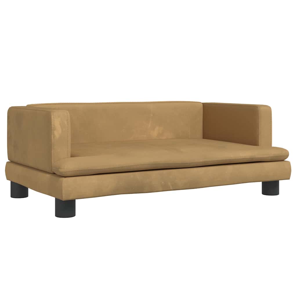 Sofá infantil, sofá para criança 80x45x30 cm veludo castanho