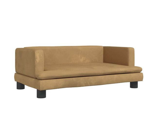 Sofá infantil, sofá para criança 80x45x30 cm veludo castanho