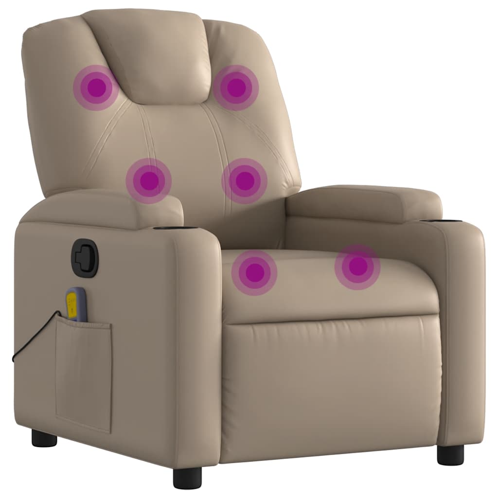 Poltrona de massagens reclinável - poltrona relax couro artificial cappuccino