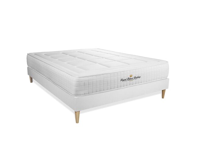 Conjunto de estrado branco + colchão royal palace bedding balmoral (130x210 cm - espuma viscoelástica- altura: 24 cm)