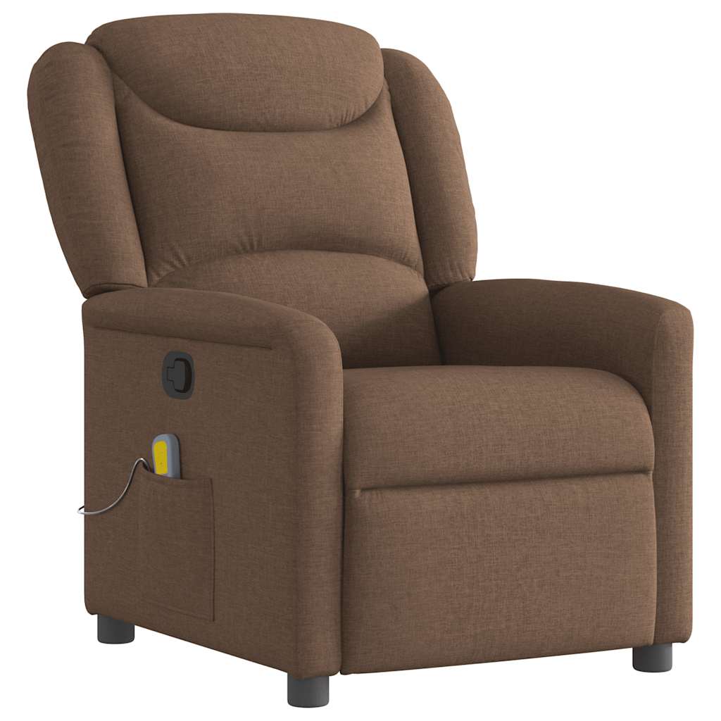 Poltrona de massagens reclinável - poltrona relax tecido castanho