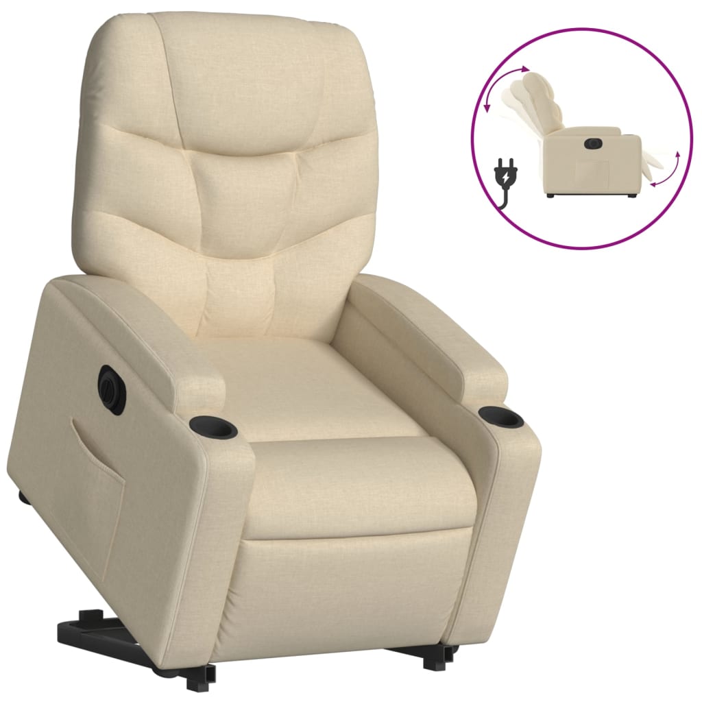 Poltrona reclinável - Poltrona relax elétrica Creme