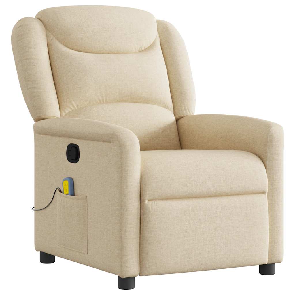 Poltrona de massagens reclinável - poltrona relax tecido cor creme