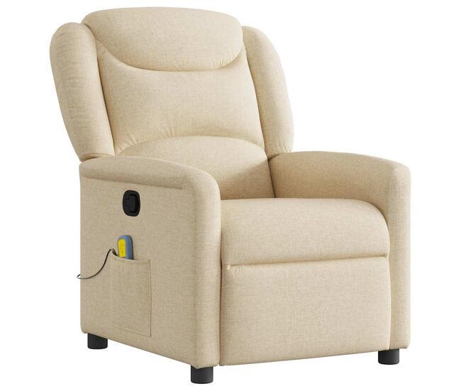 Poltrona de massagens reclinável - poltrona relax tecido cor creme