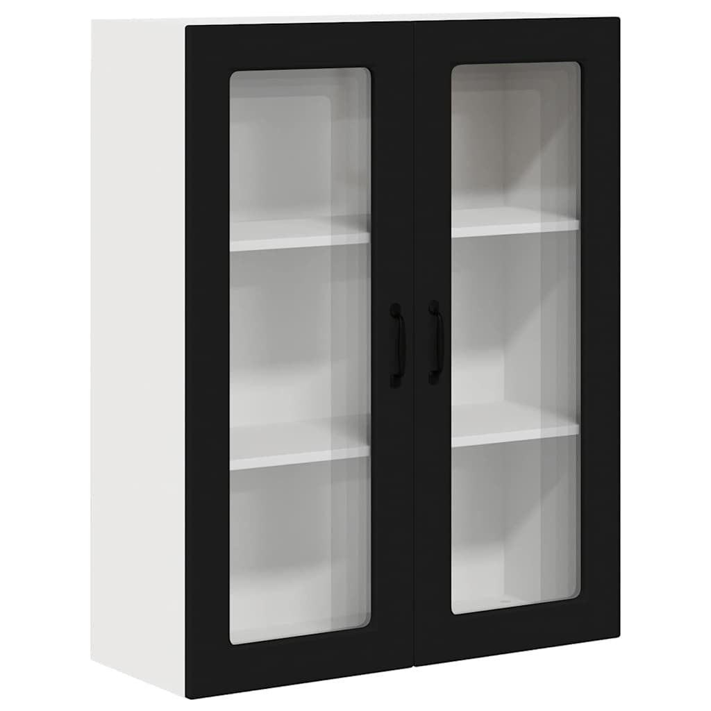 Armário de cozinha suspenso - armario de cocina colgante com porta preto 80 x 31 x 100 cm