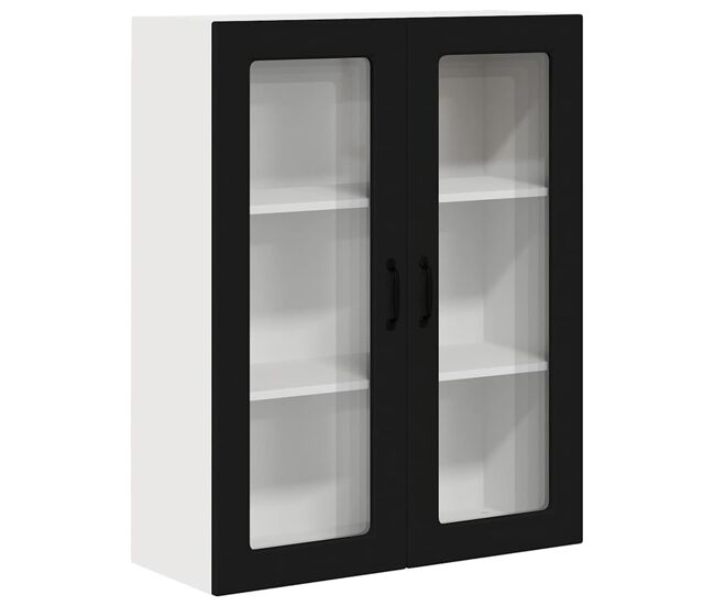 Armário de cozinha suspenso - armario de cocina colgante com porta preto 80 x 31 x 100 cm