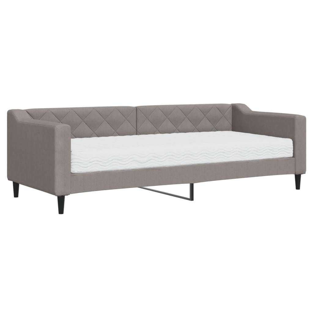 Sofá-cama, sofá conversível com colchão 80x200 cm tecido cinzento-acastanhado