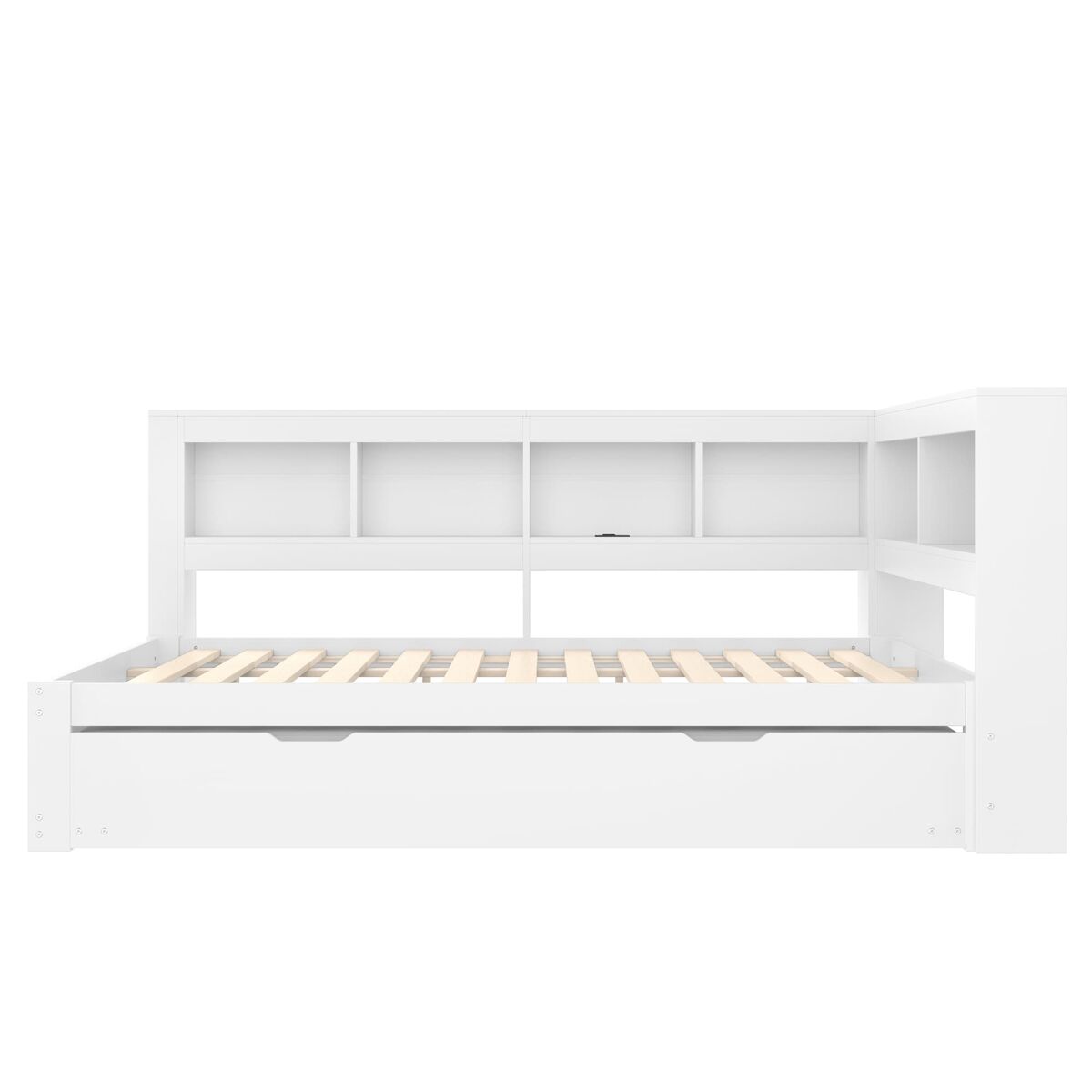 Sofá-cama + 140x200 cm - cama extensível com tomada e 2 portas usb - branco