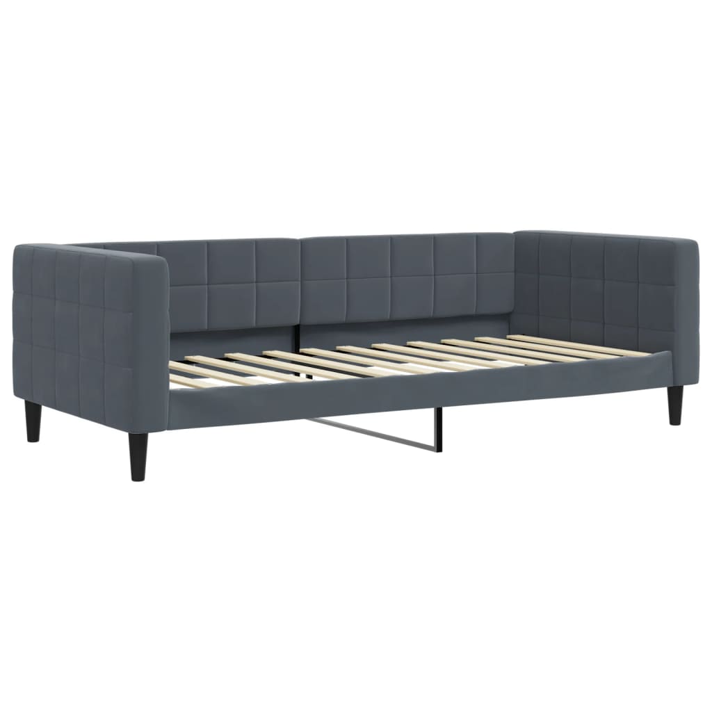 Sofá-cama, sofá conversível 100x200 cm veludo cinzento-escuro