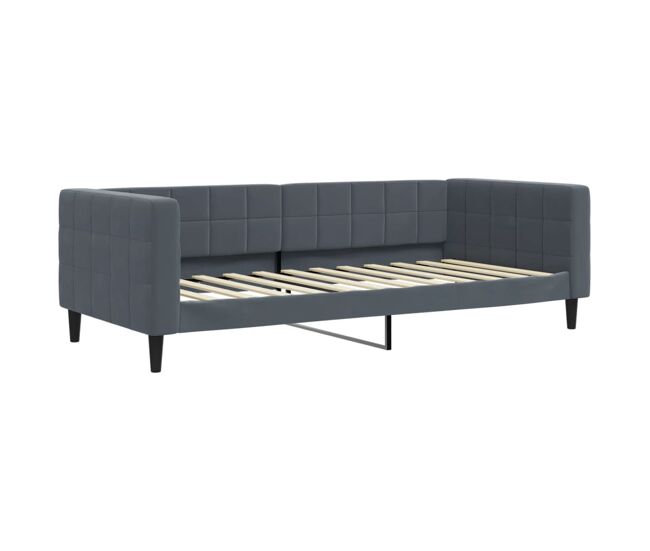 Sofá-cama, sofá conversível 100x200 cm veludo cinzento-escuro