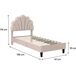 Cama em forma de concha de veludo 196x97 Cama em forma de concha de veludo 196x97 Bege