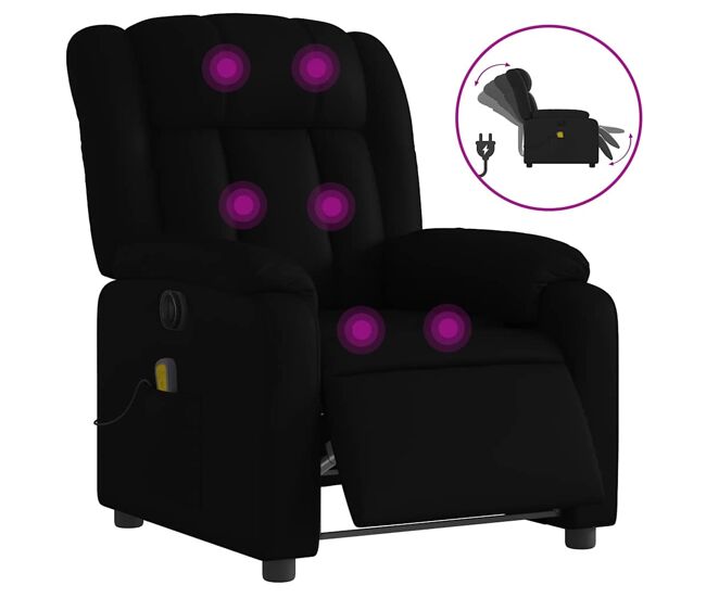 Poltrona massagens reclinável - poltrona relax elétrica couro artificial preto