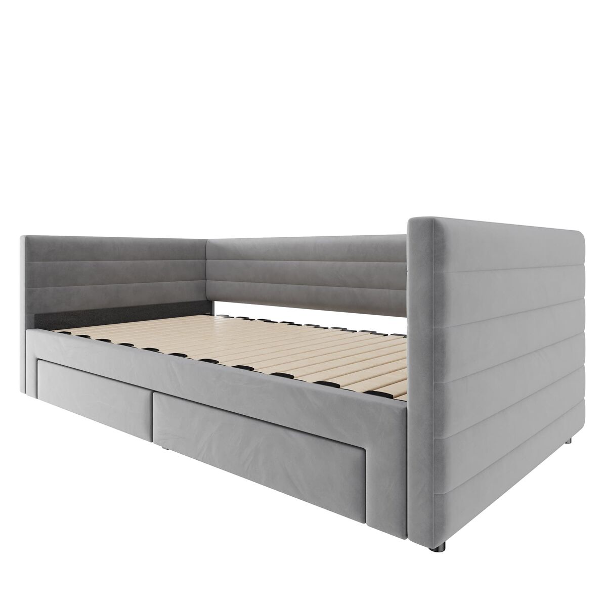 Sofá-cama 90x190 cm - multifuncional, com arrumação, convertível em cama individual/dupla - cinza