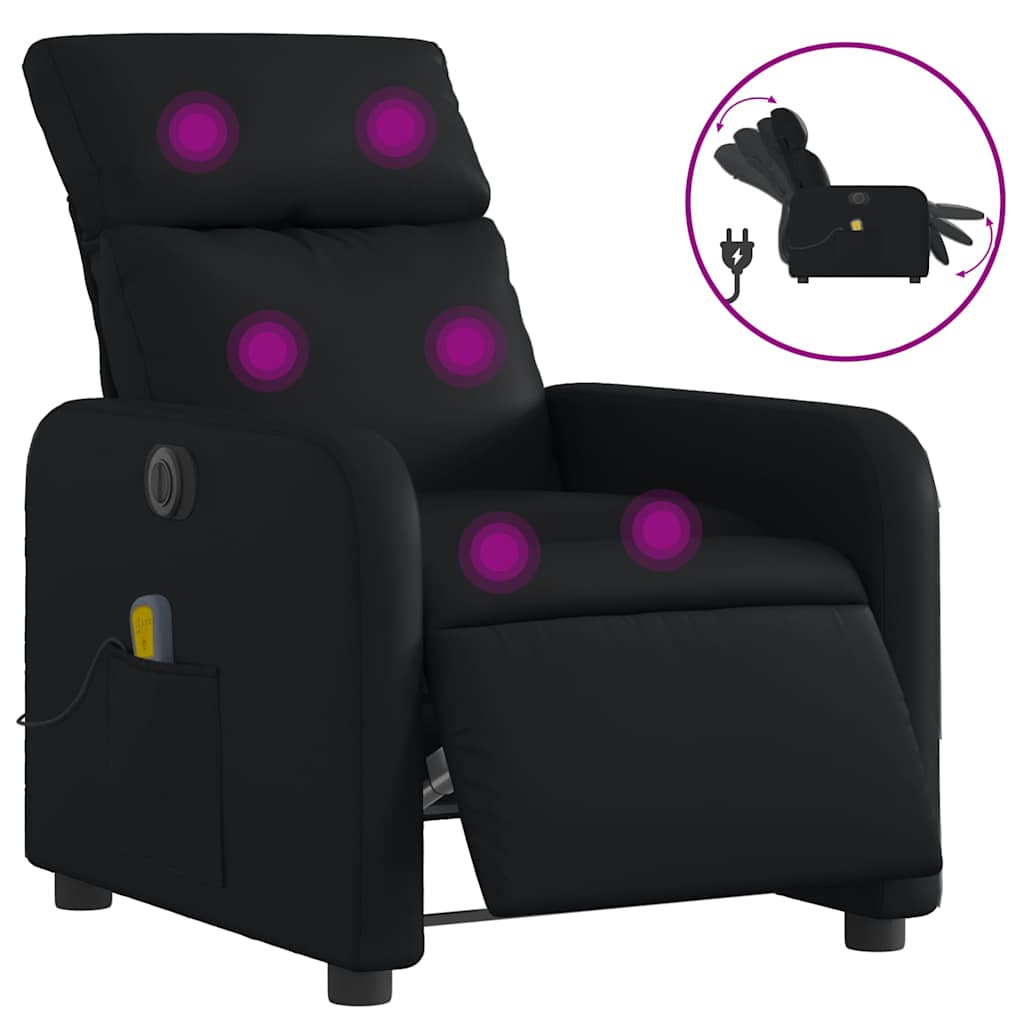 Poltrona massagens reclinável - poltrona relax elétrica couro artificial preto