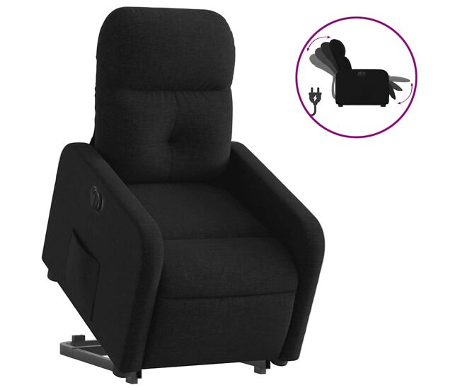 Poltrona reclinável - poltrona relax elétrica tecido preto