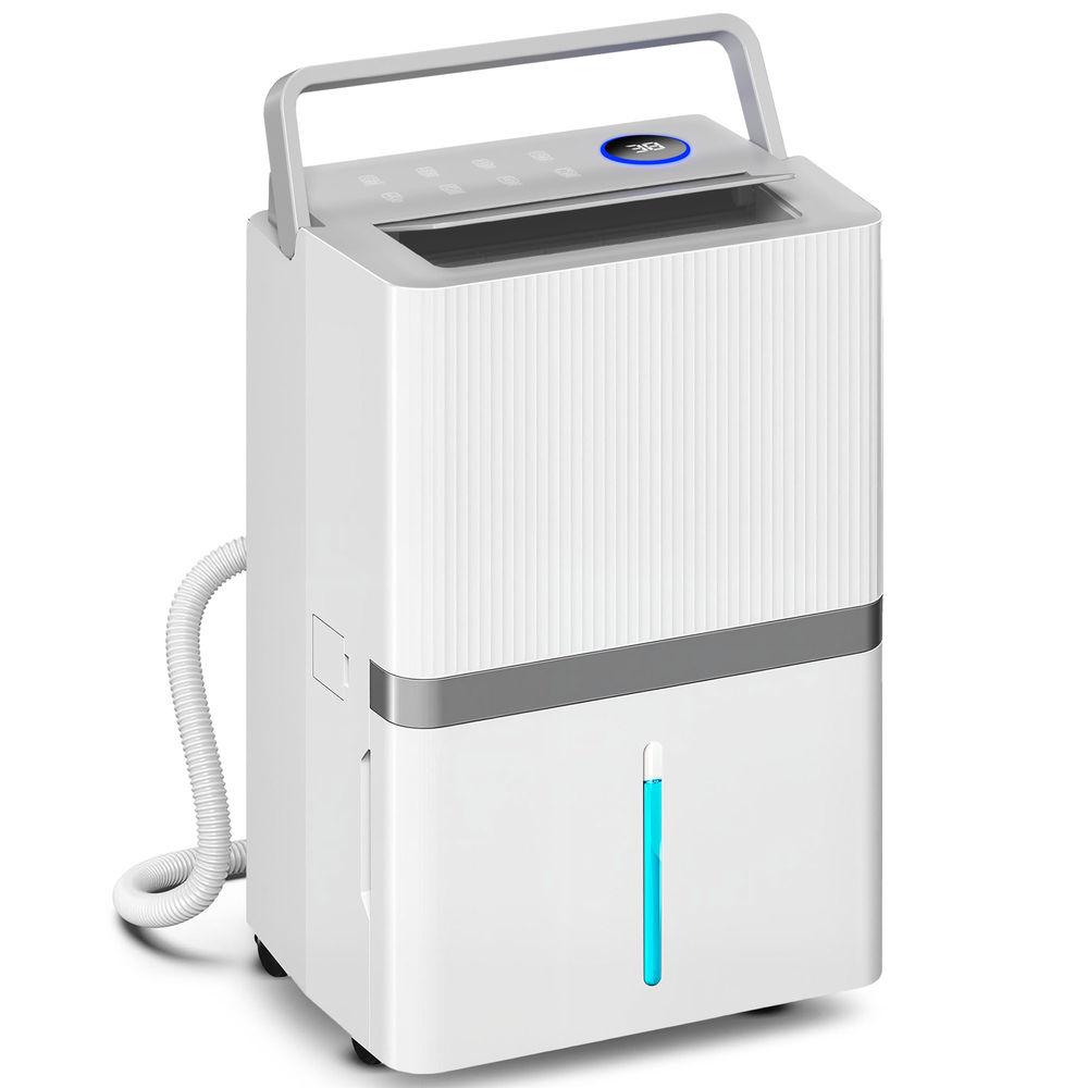 Homcom desumidificador 35l/dia para áreas de 40-90 m² indicador de humidade depósito de 5,5 litros drenagem contínua temporizador 24h ecrã led secagem