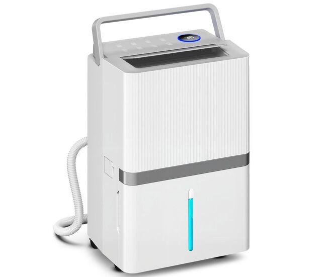 Homcom desumidificador 35l/dia para áreas de 40-90 m² indicador de humidade depósito de 5,5 litros drenagem contínua temporizador 24h ecrã led secagem