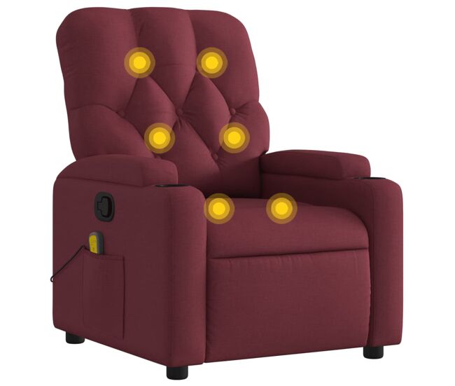 Poltrona de massagens reclinável - poltrona relax tecido vermelho tinto