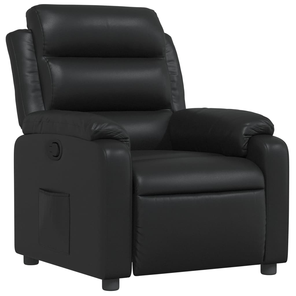 Poltrona reclinável - poltrona relax couro artificial preto