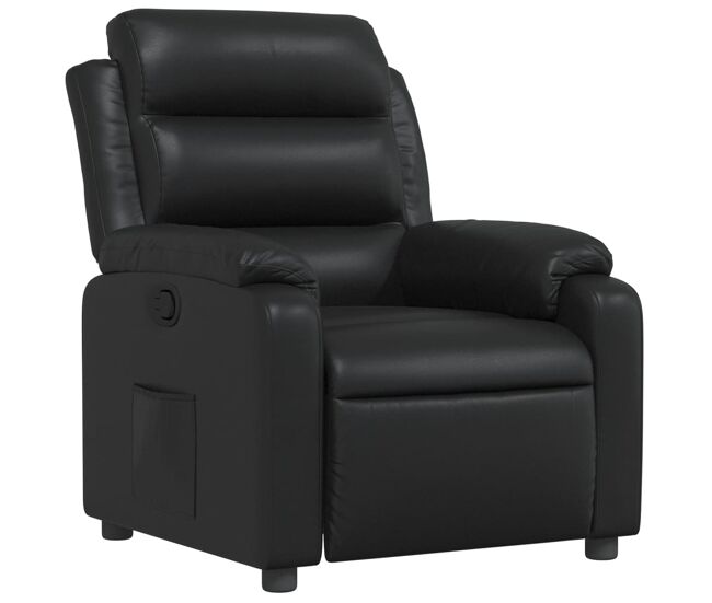 Poltrona reclinável - poltrona relax couro artificial preto