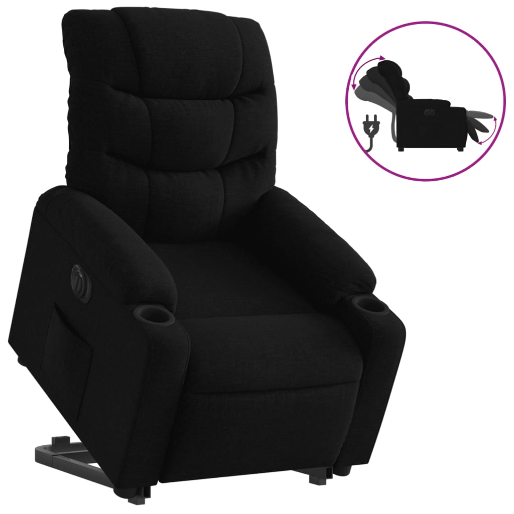 Poltrona reclinável - poltrona relax elétrica tecido preto