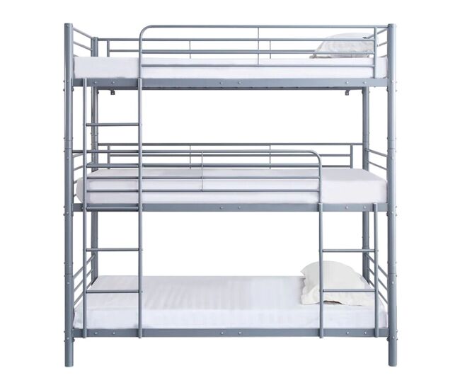Beliche triplo de metal "havin" - 90 x 190 cm - gris