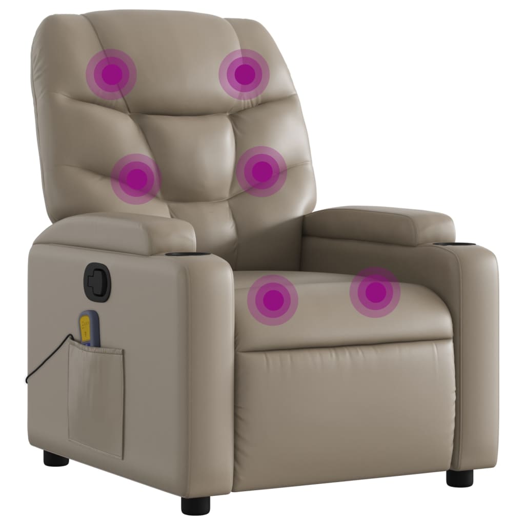 Poltrona de massagens reclinável - poltrona relax couro artificial cappuccino