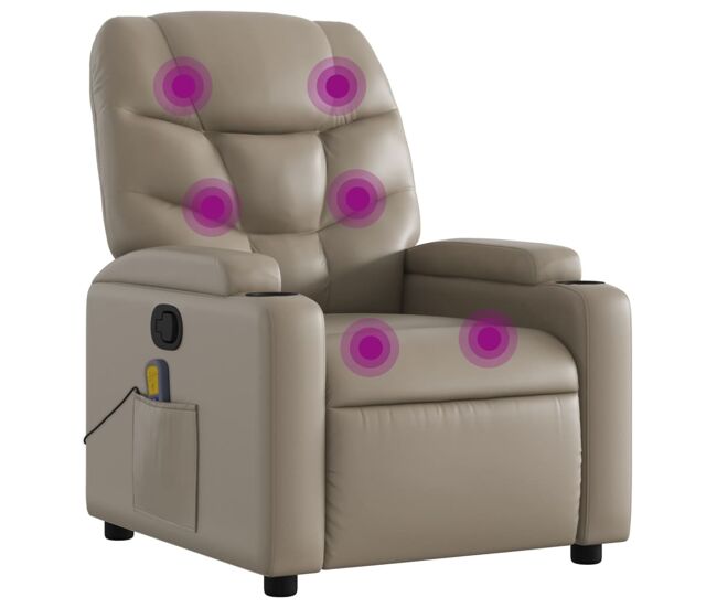 Poltrona de massagens reclinável - poltrona relax couro artificial cappuccino
