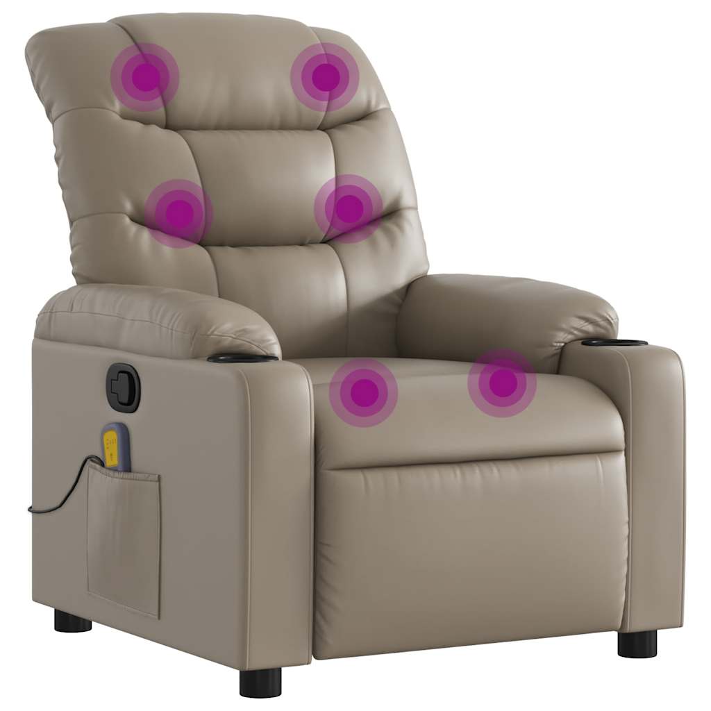 Poltrona de massagens reclinável - poltrona relax couro artificial cappuccino