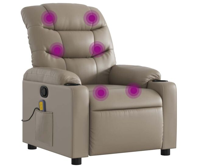 Poltrona de massagens reclinável - poltrona relax couro artificial cappuccino
