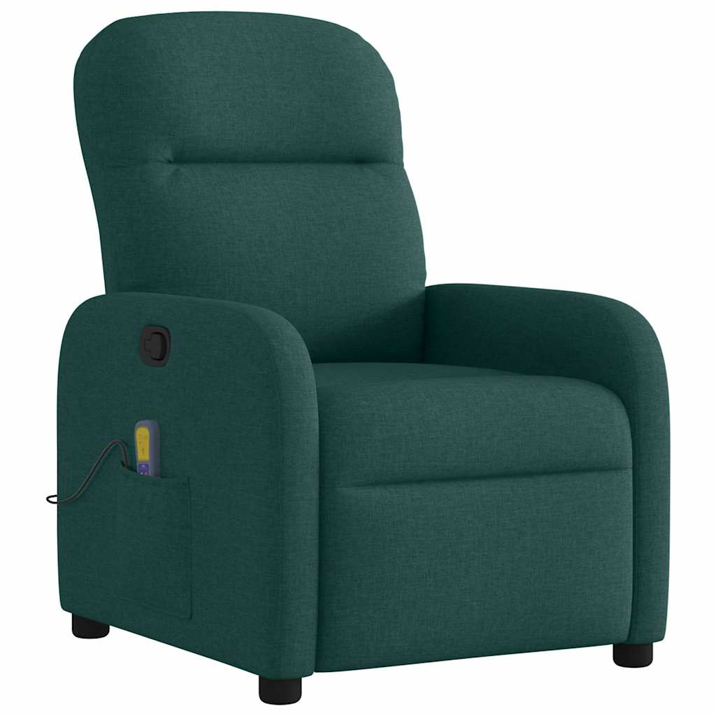 Poltrona de massagens reclinável - poltrona relax tecido verde-escuro