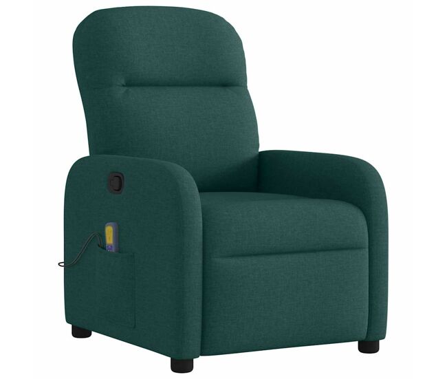 Poltrona de massagens reclinável - poltrona relax tecido verde-escuro