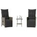 3 pcs conjunto bistrô - cadeiras de jardim 3 pcs conjunto bistrô - cadeiras de jardim Cinza