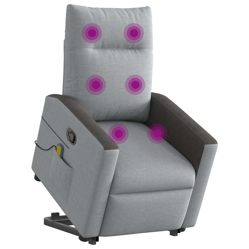 Poltrona reclinável massagens - poltrona relax tecido cinzento-claro