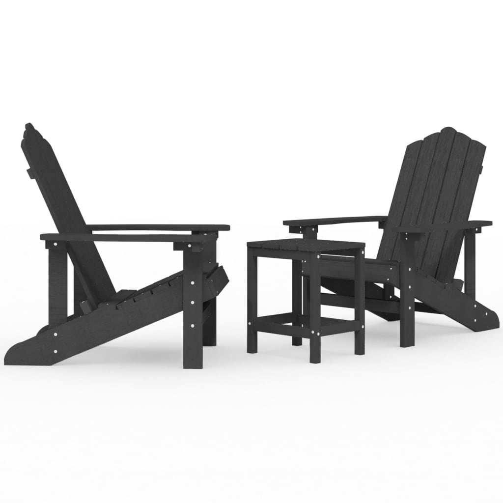Cadeiras de jardim - cadeiras de exterior adirondack com mesa pead antracite