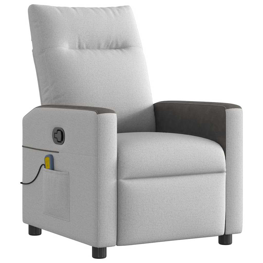 Cadeira de massagem reclinável - poltrona relax tecido cinzento