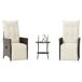3 pcs conjunto bistrô - cadeiras de jardim 3 pcs conjunto bistrô - cadeiras de jardim Castanho
