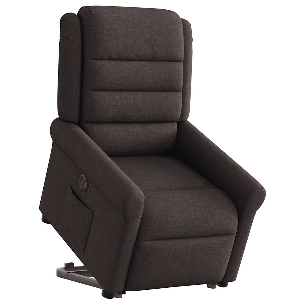 Poltrona reclinável - poltrona relax elétrica tecido castanho-escuro