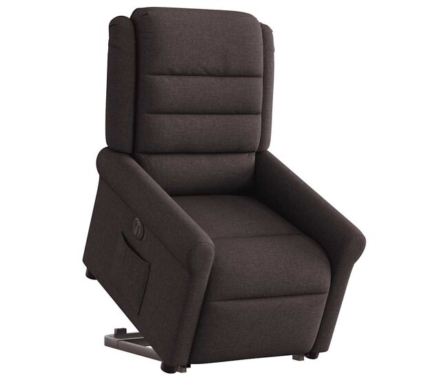 Poltrona reclinável - poltrona relax elétrica tecido castanho-escuro