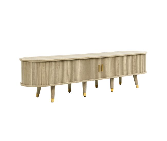 Móvel de tv baixo - com portas de correr, suporte para tv, design exclusivo - madeira