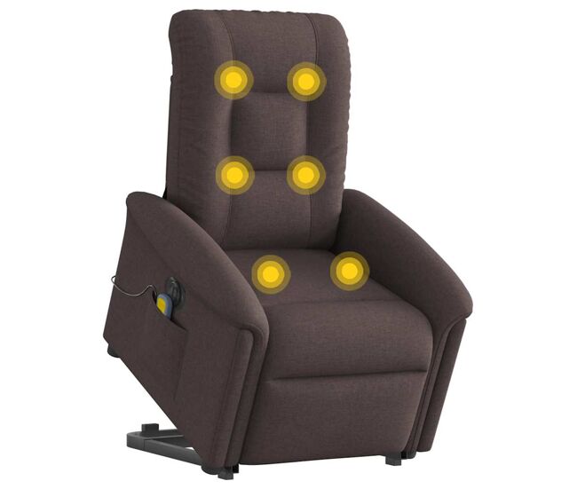 Poltrona elétrica massagens - poltrona relax tecido castanho-escuro