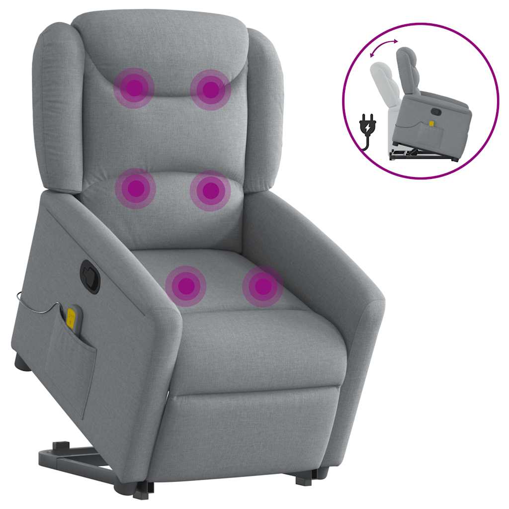 Poltrona reclinável massagens - poltrona relax tecido cinzento-claro