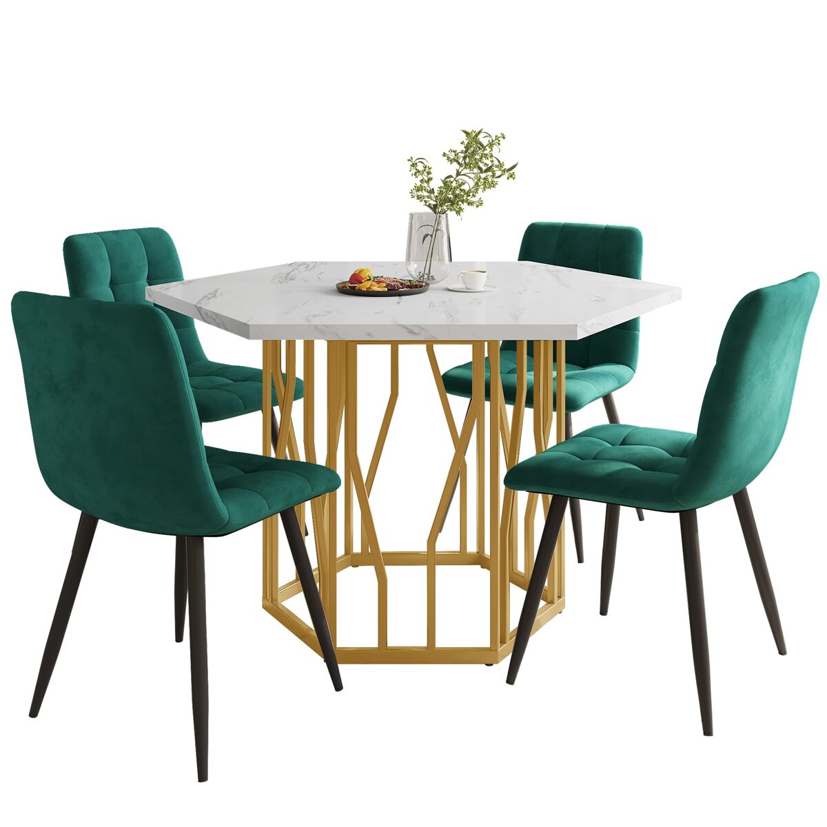 Conjunto de mesas e cadeiras de sala de jantar 115x100